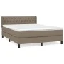 Box spring bed with taupe gray fabric mattress 140x200 cm by , Beds and slatted bases - Ref: Foro24-3129957, Price: 465,92 €,...