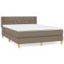 Cama box spring con colchón tela gris taupe 140x190 cm de , Camas y somieres - Ref: Foro24-3130509, Precio: 477,01 €, Descuen...
