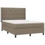 Box spring bed with taupe gray fabric mattress 140x200 cm by , Beds and slatted bases - Ref: Foro24-3131677, Price: 576,57 €,...