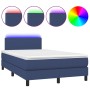 Cama box spring con colchón y LED tela azul 120x200 cm de , Camas y somieres - Ref: Foro24-3132987, Precio: 395,25 €, Descuen...