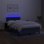 Cama box spring con colchón y LED tela azul 120x200 cm de , Camas y somieres - Ref: Foro24-3133067, Precio: 389,69 €, Descuen...