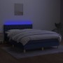 Cama box spring colchón y luces LED tela azul 140x190 cm de , Camas y somieres - Ref: Foro24-3133955, Precio: 445,04 €, Descu...