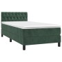 Cama box spring colchón y LED terciopelo verde oscuro 90x200 cm de , Camas y somieres - Ref: Foro24-3134564, Precio: 319,44 €...