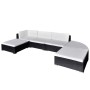 Set muebles de jardín 6 piezas y cojines ratán sintético negro de vidaXL, Conjuntos de jardín - Ref: Foro24-41273, Precio: 47...