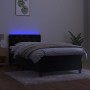 Cama box spring colchón y LED terciopelo negro 80x200 cm de , Camas y somieres - Ref: Foro24-3134551, Precio: 292,54 €, Descu...