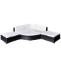 Set muebles de jardín 6 piezas y cojines ratán sintético negro de vidaXL, Conjuntos de jardín - Ref: Foro24-41273, Precio: 47...