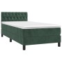 Cama box spring colchón y LED terciopelo verde oscuro 90x190 cm de , Camas y somieres - Ref: Foro24-3134558, Precio: 299,89 €...