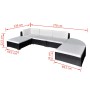 Set muebles de jardín 6 piezas y cojines ratán sintético negro de vidaXL, Conjuntos de jardín - Ref: Foro24-41273, Precio: 47...