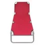 Folding steel sun lounger with red powder coating by vidaXL, Loungers - Ref: Foro24-41479, Price: 59,44 €, Discount: %