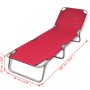 Tumbona plegable de acero con recubrimiento polvo rojo de vidaXL, Tumbonas - Ref: Foro24-41479, Precio: 52,80 €, Descuento: %