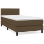 Cama box spring con colchón tela marrón oscuro 100x200 cm de , Camas y somieres - Ref: Foro24-3140196, Precio: 319,14 €, Desc...