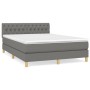 Cama box spring con colchón tela gris oscuro 140x200 cm de , Camas y somieres - Ref: Foro24-3140858, Precio: 433,29 €, Descue...