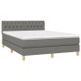 Cama box spring con colchón tela gris oscuro 140x200 cm de , Camas y somieres - Ref: Foro24-3140858, Precio: 433,29 €, Descue...
