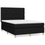Cama box spring con colchón tela negro 140x200 cm de , Camas y somieres - Ref: Foro24-3142579, Precio: 508,76 €, Descuento: %