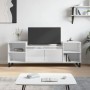 Mueble para TV madera contrachapada blanco brillo 160x35x55 cm de , Muebles TV - Ref: Foro24-831350, Precio: 77,49 €, Descuen...