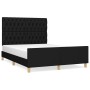 Estructura de cama con cabecero de tela negro 140x200 cm de , Camas y somieres - Ref: Foro24-3125302, Precio: 230,01 €, Descu...
