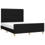 Estructura de cama con cabecero de tela negro 140x200 cm de , Camas y somieres - Ref: Foro24-3125302, Precio: 230,01 €, Descu...