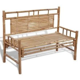 Banco de jardín plegable bambú 120 cm de vidaXL, Bancos de jardín - Ref: Foro24-41504, Precio: 125,56 €, Descuento: %