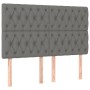 Cama box spring colchón y luces LED tela gris oscuro 140x190 cm de , Camas y somieres - Ref: Foro24-3135670, Precio: 531,07 €...