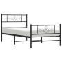 Estructura de cama con cabecero y estribo metal negro 80x200 cm de , Camas y somieres - Ref: Foro24-355276, Precio: 72,22 €, ...