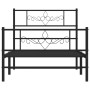 Estructura de cama con cabecero y estribo metal negro 80x200 cm de , Camas y somieres - Ref: Foro24-355276, Precio: 72,22 €, ...