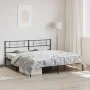 Bed frame with black metal headboard 200x200 cm by , Beds and slatted bases - Ref: Foro24-355274, Price: 111,56 €, Discount: %
