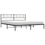 Bed frame with black metal headboard 200x200 cm by , Beds and slatted bases - Ref: Foro24-355274, Price: 111,56 €, Discount: %