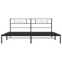 Bed frame with black metal headboard 200x200 cm by , Beds and slatted bases - Ref: Foro24-355274, Price: 111,56 €, Discount: %