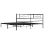 Bed frame with black metal headboard 200x200 cm by , Beds and slatted bases - Ref: Foro24-355274, Price: 111,56 €, Discount: %