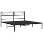 Estructura de cama con cabecero metal negro 150x200 cm de , Camas y somieres - Ref: Foro24-372279, Precio: 95,03 €, Descuento: %
