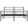 Estructura de cama cabecero y estribo metal negro 160x200 cm de , Camas y somieres - Ref: Foro24-372298, Precio: 115,05 €, De...