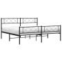 Estructura de cama cabecero y estribo metal negro 200x200 cm de , Camas y somieres - Ref: Foro24-372302, Precio: 125,90 €, De...
