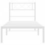 Estructura de cama de metal con cabecero blanco 100x200 cm de , Camas y somieres - Ref: Foro24-372321, Precio: 65,76 €, Descu...