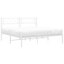 Estructura de cama de metal con cabecero blanca 120x190 cm de , Camas y somieres - Ref: Foro24-372323, Precio: 85,73 €, Descu...