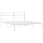 Estructura de cama de metal con cabecero blanca 120x190 cm de , Camas y somieres - Ref: Foro24-372323, Precio: 85,73 €, Descu...