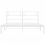 Estructura de cama de metal con cabecero blanca 120x190 cm de , Camas y somieres - Ref: Foro24-372323, Precio: 85,73 €, Descu...