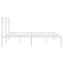 Estructura de cama de metal con cabecero blanca 120x190 cm de , Camas y somieres - Ref: Foro24-372323, Precio: 85,73 €, Descu...