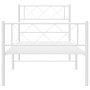 Estructura cama metal con cabecero y pie cama blanca 80x200 cm de , Camas y somieres - Ref: Foro24-372335, Precio: 69,51 €, D...