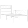Estructura cama metal con cabecero y pie cama blanca 80x200 cm de , Camas y somieres - Ref: Foro24-372335, Precio: 69,51 €, D...