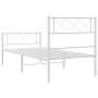 Estructura cama metal con cabecero y pie cama blanca 90x200 cm de , Camas y somieres - Ref: Foro24-372337, Precio: 73,52 €, D...