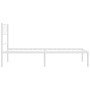 Estructura de cama de metal con cabecero blanco 75x190 cm de , Camas y somieres - Ref: Foro24-372316, Precio: 62,23 €, Descue...