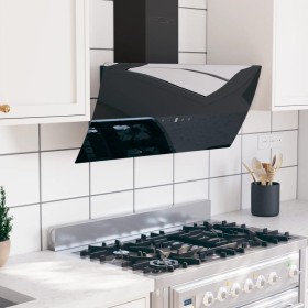 Campana extractora de pared acero vidrio templado negro 90 cm de , Extractores - Ref: Foro24-51677, Precio: 224,30 €, Descuen...