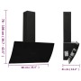 Campana extractora de pared acero vidrio templado negro 90 cm de , Extractores - Ref: Foro24-51677, Precio: 224,30 €, Descuen...