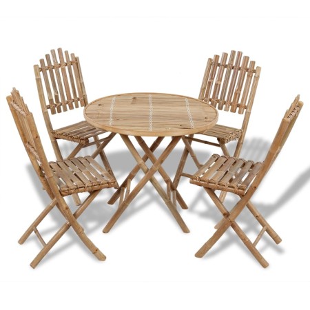 Juego de comedor de jardín plegable 5 piezas de bambú de vidaXL, Conjuntos de jardín - Ref: Foro24-41497, Precio: 265,68 €, D...