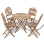 Juego de comedor de jardín plegable 5 piezas de bambú de vidaXL, Conjuntos de jardín - Ref: Foro24-41497, Precio: 265,68 €, D...
