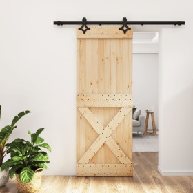 Puerta corredera con herrajes madera maciza de pino 80x210 cm en Puertas | Comprar online en Foru.es