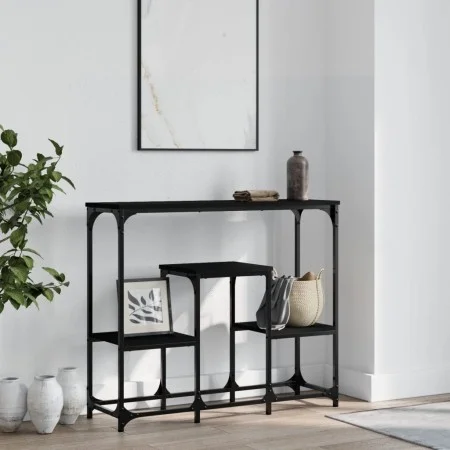 Mesa consola de madera de ingeniería negra 89,5x28x76 cm de , Mesas auxiliares - Ref: Foro24-833383, Precio: 52,67 €, Descuen...