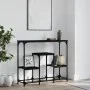 Black engineered wood console table 89.5x28x76 cm by , Side tables - Ref: Foro24-833383, Price: 52,67 €, Discount: %