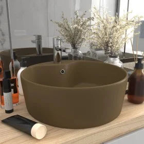 Luxurious washbasin with matte cream ceramic overflow 36x13 cm by , Sinks - Ref: Foro24-147040, Price: 48,51 €, Discount: %
