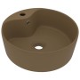 Lavabo lujoso con rebosadero cerámica crema mate 36x13 cm de , Lavabos - Ref: Foro24-147040, Precio: 48,84 €, Descuento: %